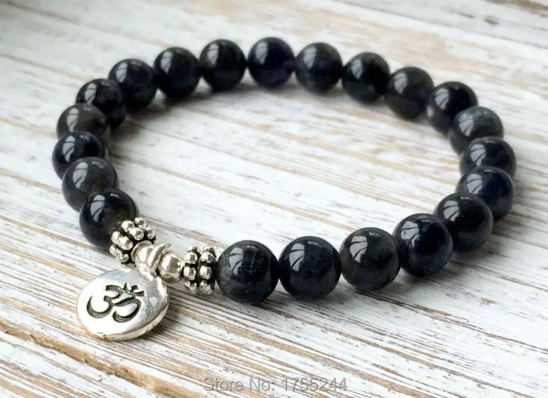 SN1041 Высокое качество оникс браслет Ом Шарм для мужчин трендовый натуральный