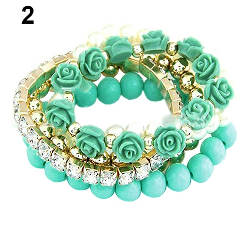 Bluelans Акриловые Розы Круглый Перлы Faux Сияющий Rhinestone Кристаллическое Эластичный