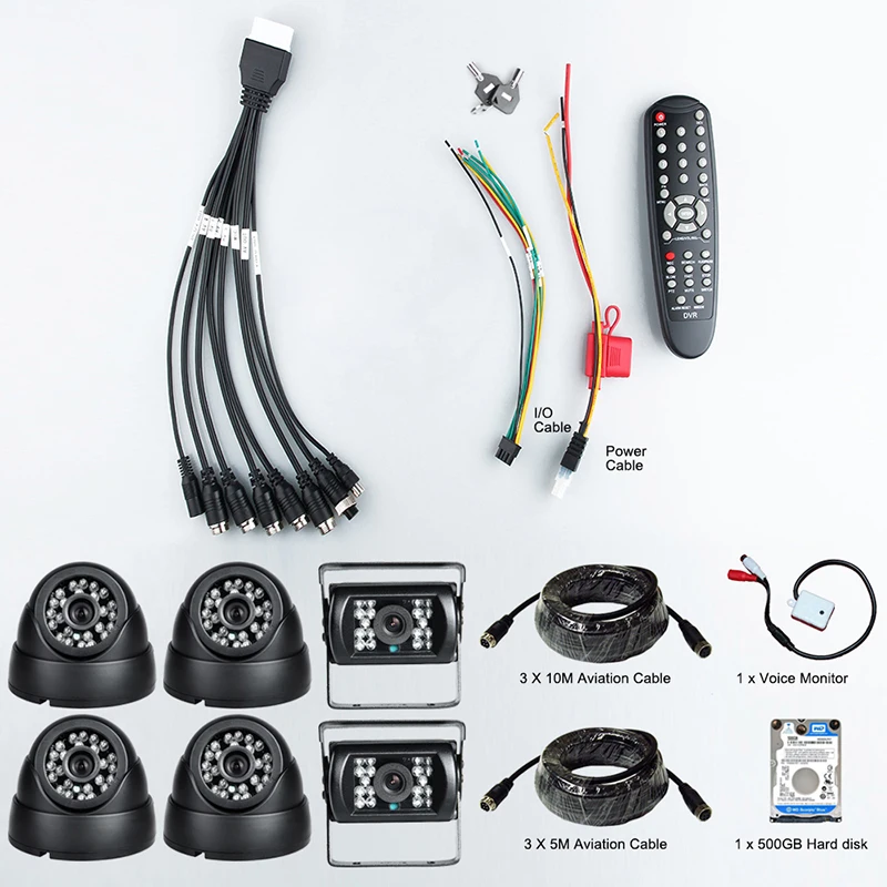 6 шт. IR ночного видения AHD 2.0MP автобусная камера + 1080 8CH Мобильный Dvr Поддержка 2 ТБ