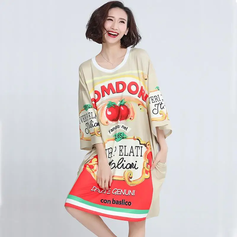 Elegdream бренд плюс размер женское модное платье с принтом дамское летнее стильное