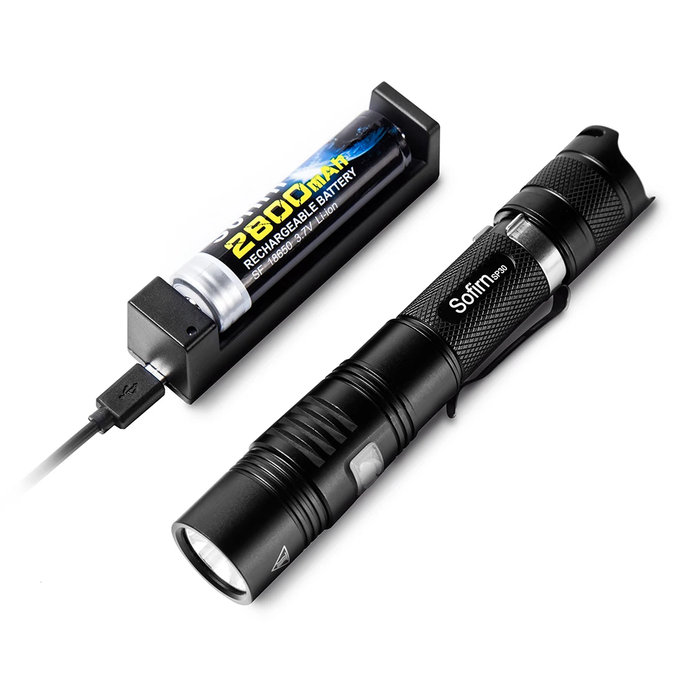 Мощный светодиодный фонарик Sofirn SP30 Cree XPL 1000 лм тактический фонарь 18650 6 режимов с