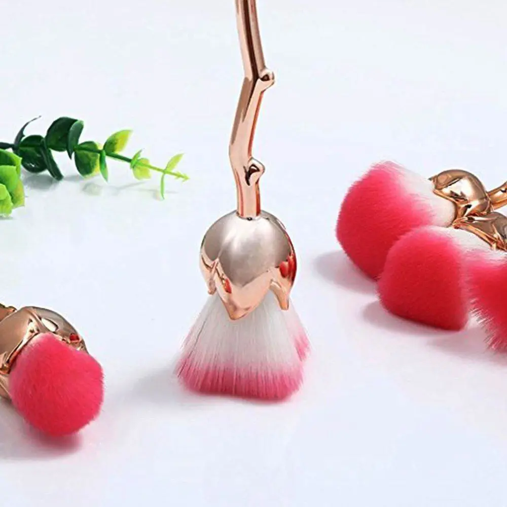 6 Pcs Pretty Rose Flower Creative Shaped Makeup Brushes Set Cosmetic Powders Face Tool Blush Brush | Красота и здоровье