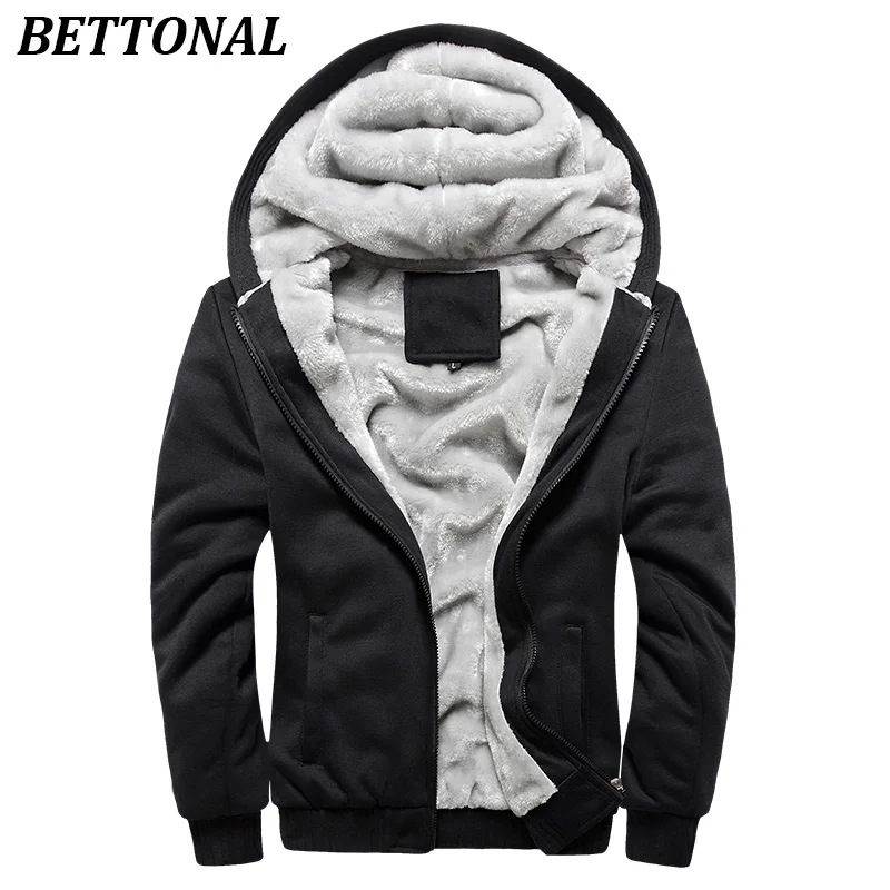 BETTONAL осень зима мужской Moletom теплый толстый бархат Твердые Толстовка для мужчин