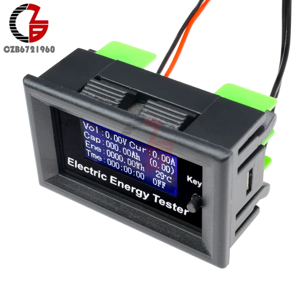 120V 20A DC Цифровой вольтметр Амперметр мощность Емкость температура таймер напряжение измеритель тока Термометр Тестер энергии детектор