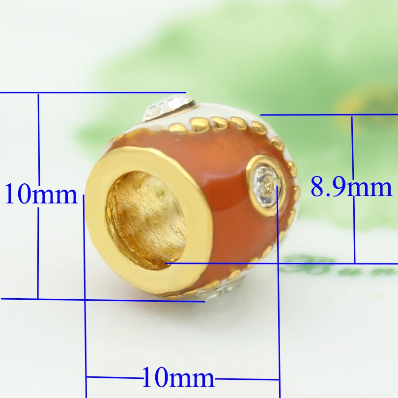 Women Fashion Accessories DIY Painted Charm Easter Gold White Horse Eye Rhinestone Amulet Fit Pandora Bracele | Украшения и