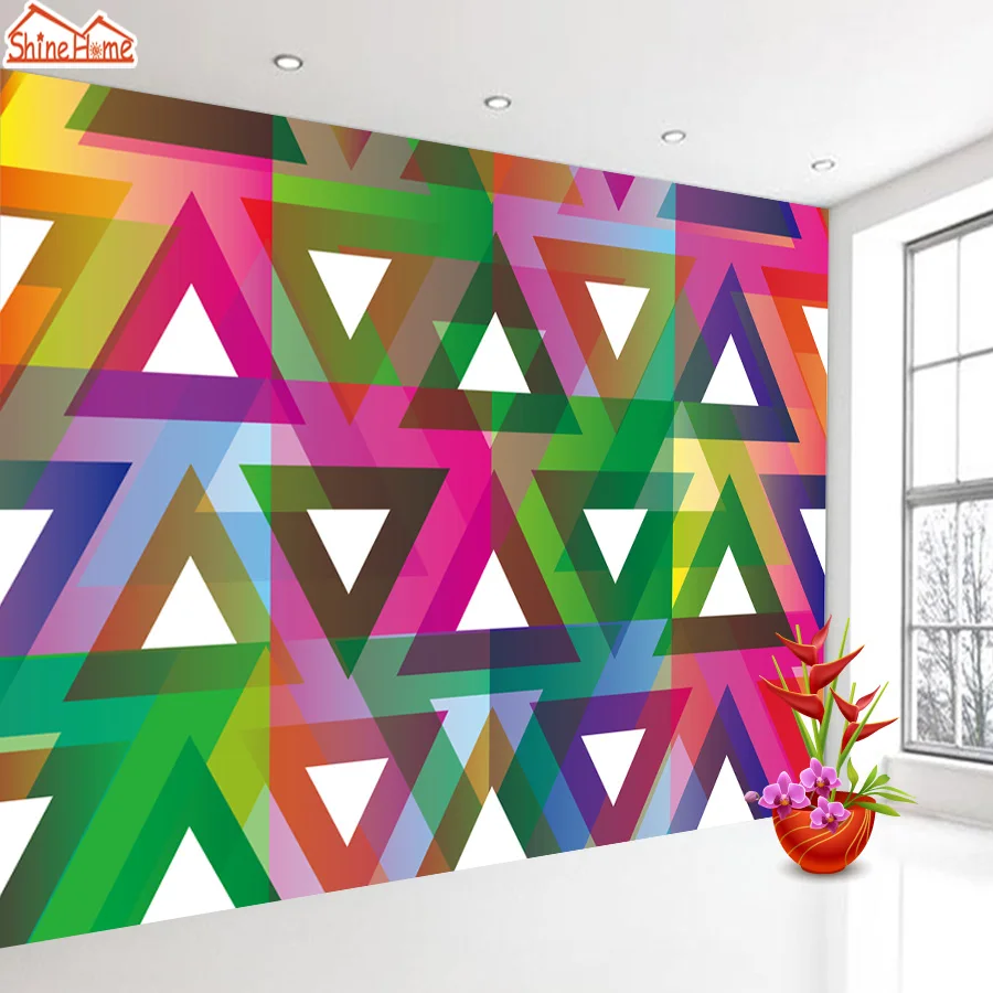 ShineHome красочная треугольная геометрическая фигурка 3d настенная бумага s фото