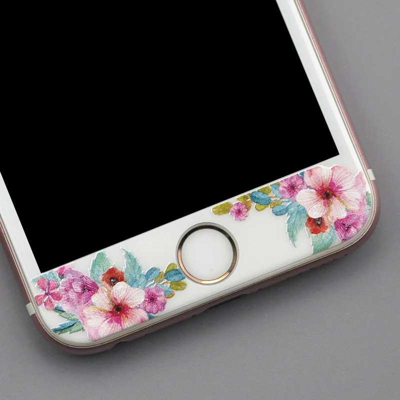 Закаленное стекло для защиты экрана iPhone 6s Plus 6 7 8 с изображением цветов изогнутыми