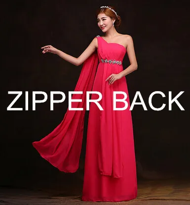 FUCHSIA ZIPPER Ярко-синий длинный желтый плюс размер вечерние платья шифон Макси платья большого размера Формальные платья для свадебной вечеринки W1999 - Цвет: FUCHSIA ZIPPER