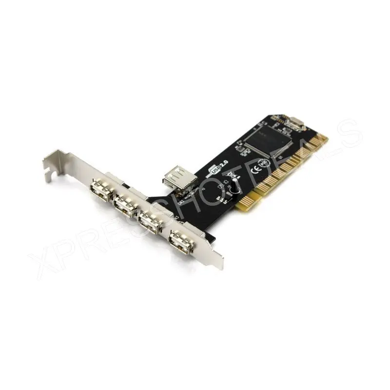 Новый USB 2 0 5 портов (4 + 1) PCI концентратор карты высокоскоростной адаптер 480 Мб для