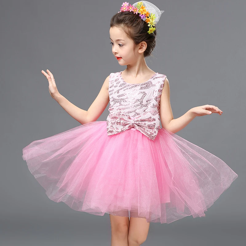 

Girl Ballet Dress Dance Yarn Princess Dress Kindergarten Performance Clothes Shiny Leopard Print Ballroom Practice Girl Skirt