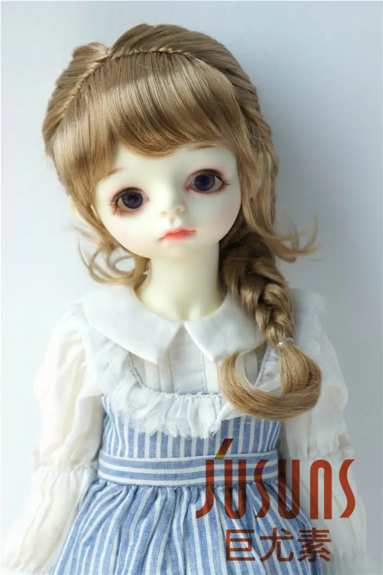 JD413 1/4 1/3 красивый принцесса коса BJD синтетический мохер парики Размер 7-8 дюймов 8-9 дюймов 9-10 дюймов волосы стиль Мода Кукла аксессуары - Цвет: 9-10inchGolden Blond