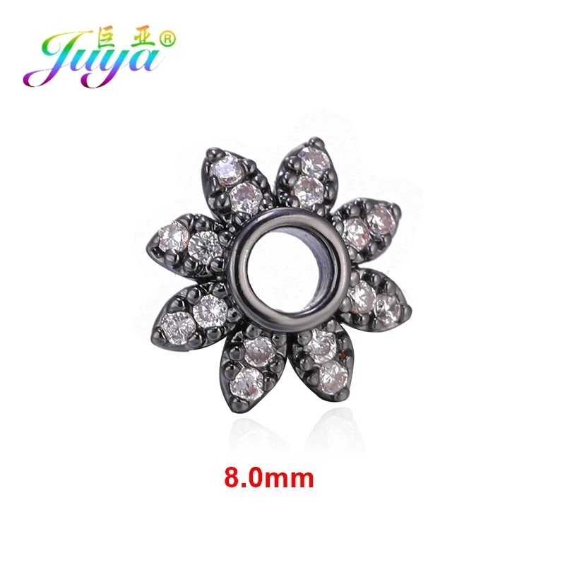 Metal Black Juya 8 мм разделители Поставки ручной работы декоративные круглые Цветочные бусины колпачки подходят для женщин кисточки серьги бусины аксессуары для изготовления ювелирных изделий - Цвет: Metal Black