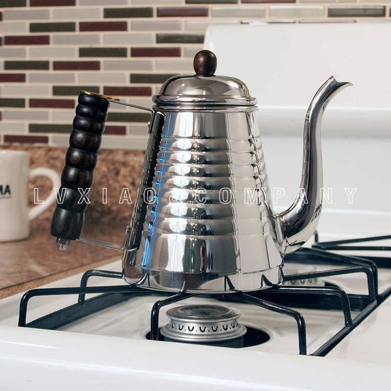 Капельные чайники kalita из нержавеющей стали/дерева 1 л|Кофейники| |