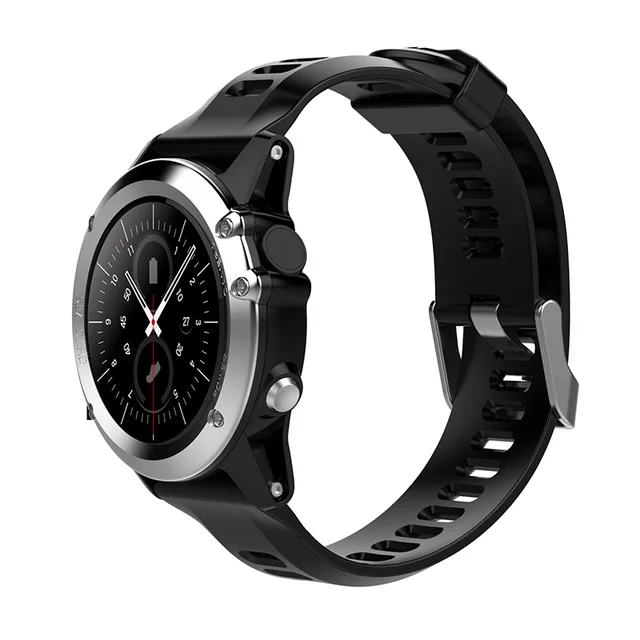 Серебристый Смарт-часы Microwear H1, IP68, водонепроницаемые, MTK6572, 4 Гб, wifi, gps, SIM, Смарт-часы, монитор сердца, Android 4,4, IOS, МП камера - Цвет: Серебристый