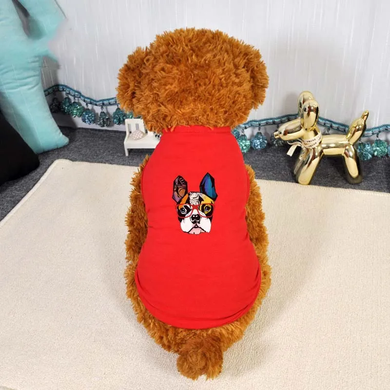 Летняя одежда для домашних животных котов с изображением кошачьей мордочки