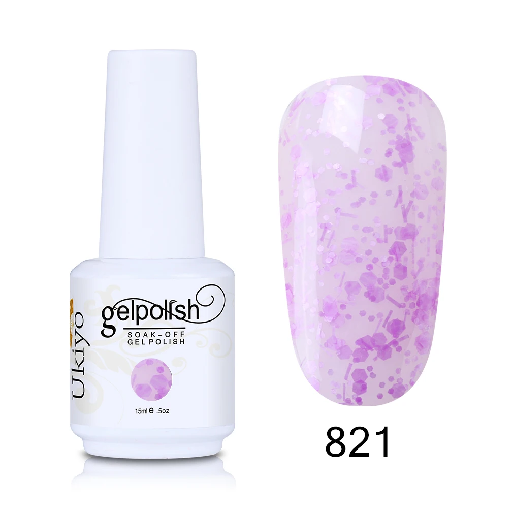 821 Ukiyo 15 мл Гель-лак для ногтей для стемпинга Vernis Ongle Esmaltes Permanentes De UV Y Led лак для ногтей Гель-лак es маникюр - Цвет: 821