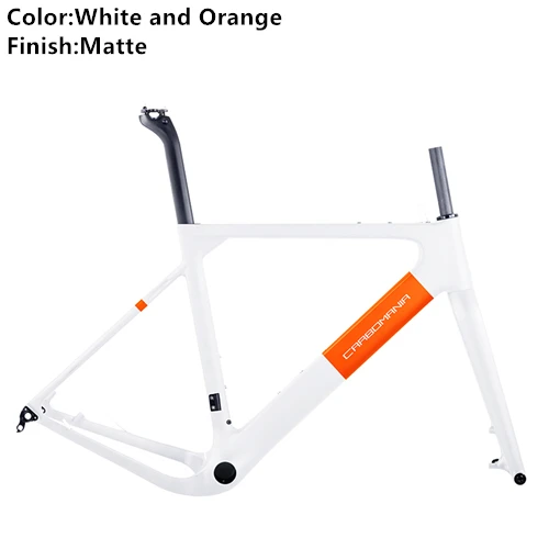 White and Orange Mat Карбоновая дорожная рама 27,5 er/700c гравийная велосипедная рама mtb карбоновый дисковый тормоз Велокросс велосипедная Рама в комплекте 650b через ось 12*142 мм - Цвет: White and Orange Mat