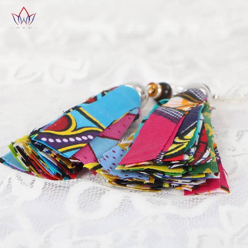 Серьги капельки из хлопка ручной работы с принтом в африканском стиле хлопковые