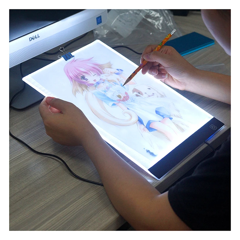 

Dimmable Ultra Thin A4 LED Pad Light Tablet USB Cable EU/UK/AU/US Plug Adapter Diamond Embroidery Diamond Painting Cross Stitch