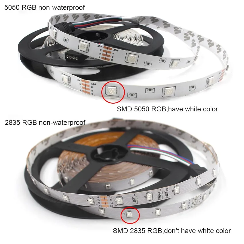 IKVVT RGB Светодиодная лента Водонепроницаемая SMD5050 2835 светильник 12 В светодиодный гибкий диодный ленточный ИК-контроллер источник питания 12 В