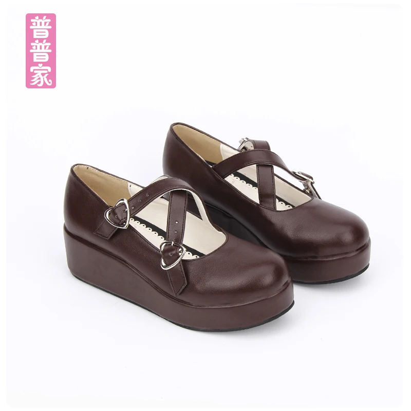 Princess sweet lolita shoes Cross band Lolita muffin thick sole cos cartoon student princess soft pu8562 Обувь