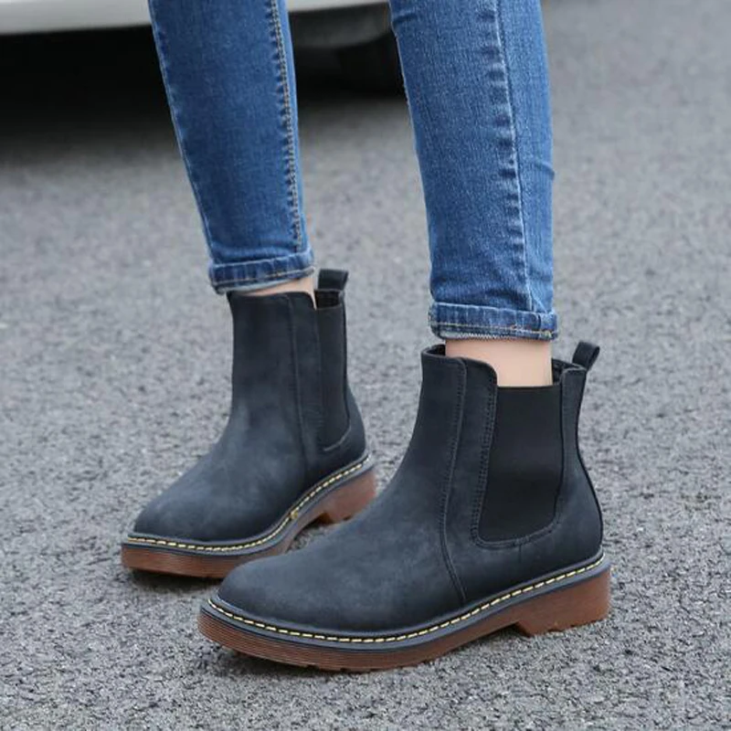 Женские ботинки челси большие размеры 43 42 2018 новые весенние ботильоны женские на