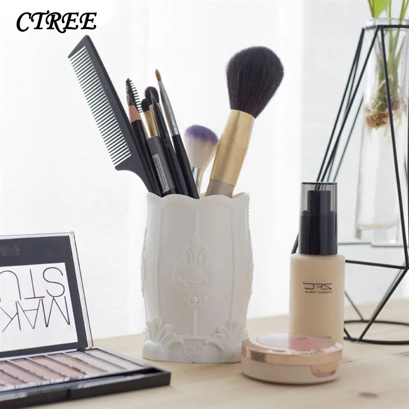 

CTREE 1PC Fine carving Cosmetics Storage Boxs Eyebrow Brushs Storage Tube Office Supplies Storage Can Sundries Storage Bin C439