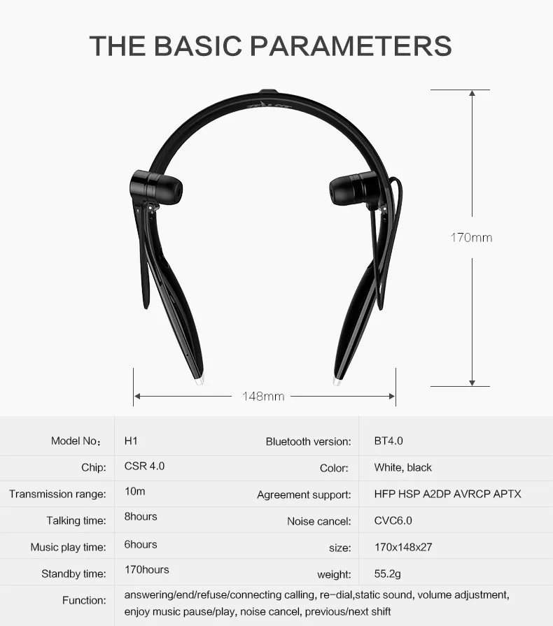 Горячие ZEALOT H1 Bluetooth наушники Спортивная Шейная гарнитура беспроводные наушники Bluetooth гарнитура Sweatproof Складная с микрофоном для спортзала