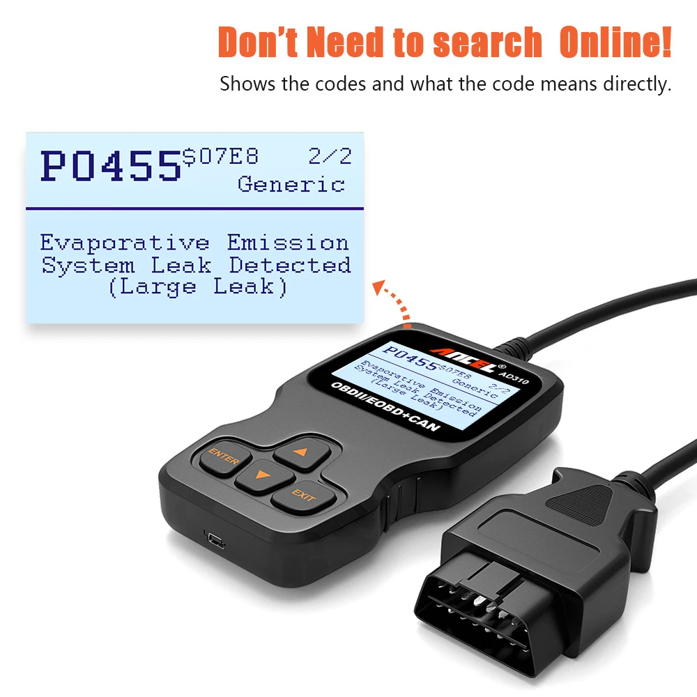 10 шт./лот Ancel AD310 Auto OBDII OBD2 считыватель кодов неисправностей двигателя Улучшенный