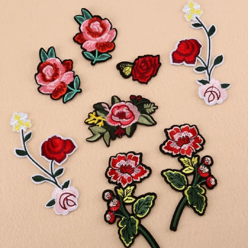 2 шт./лот китайский стиль ручная работа Цветочная вышивка железные нашивки для