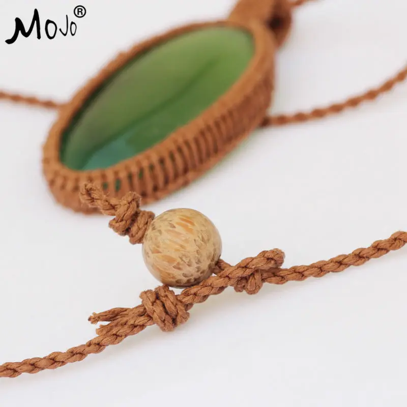 Green Carnelian Pendant Handmade Fashion Ethnic Boho Tibetan Jewelry Necklace Chokers Necklaces for Women MJ-STN011 | Украшения и