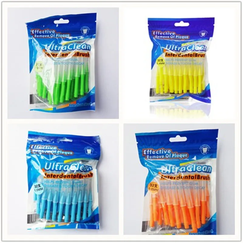 Межзубная щетка для ежедневного использования 32 шт./компл. 4 цвета уход за