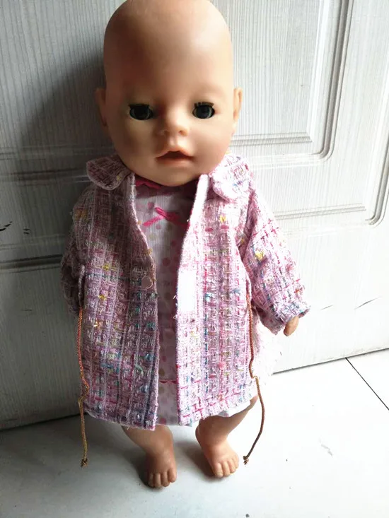 5 шт./компл. одежда для 43 см reborn baby doll аксессуары обувь бутылка 1"-18" Розовый Стильный кукольный пальто Тонкий тело Кукла Одежда