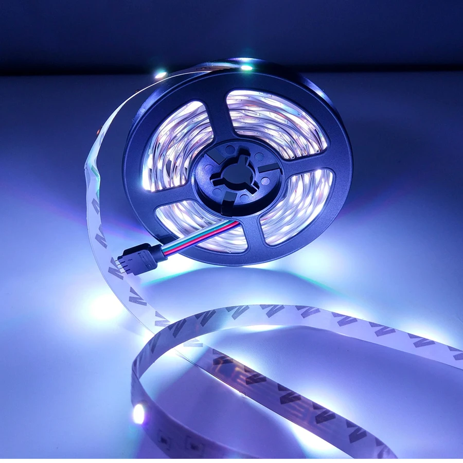 Светодиодная лента RGB SMD 5050 2835 Светодиодная лента 5 м Водонепроницаемая Светодиодная гибкая лента Диодная лента контроллер DC 12 В комплект адаптеров