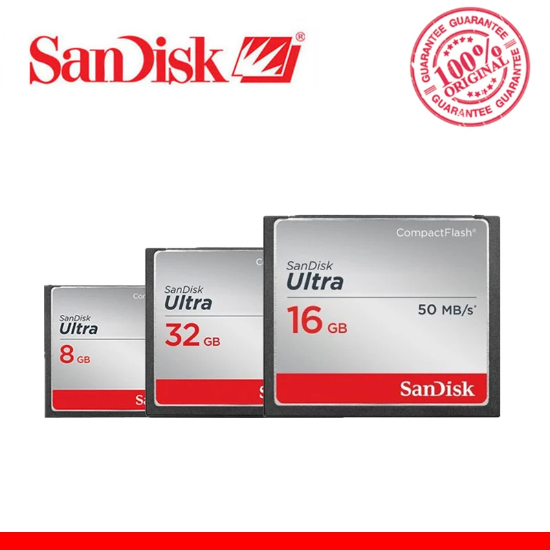 Original Genuine SanDisk Fit Ultra Memory Card CF Compact Flash 50 MB/s cf card 32gb 16gb 8gb Support official verification |