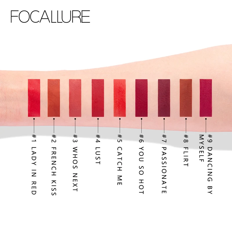 FOCALLURE Новое поступление красная бархатная Матовая жидкая губная помада