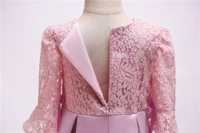 Красивое Розовое платье принцессы для маленьких девочек с коротким рукавом и