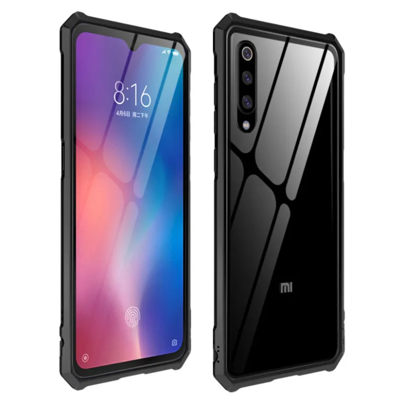 Роскошный бронированный чехол для Xiaomi Mi 9 металлический бампер стеклянный mi9