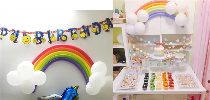NEW Color 17pcs 260 Magic Rainbow Balloons Long Balloon Modelling Latex Balloons Wedding Birthday Party Decor Kids Supplies DIY