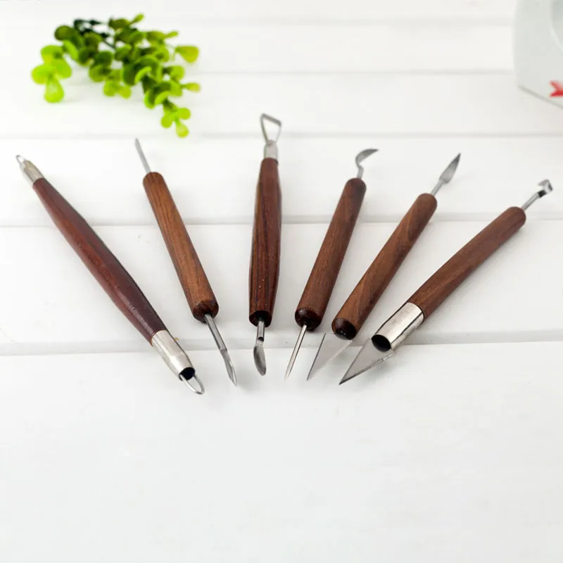 6Pcs New Clay Sculpting Set Wax Carving Pottery Tools Shapers Polymer Modeling Kit P0.05 | Инструменты