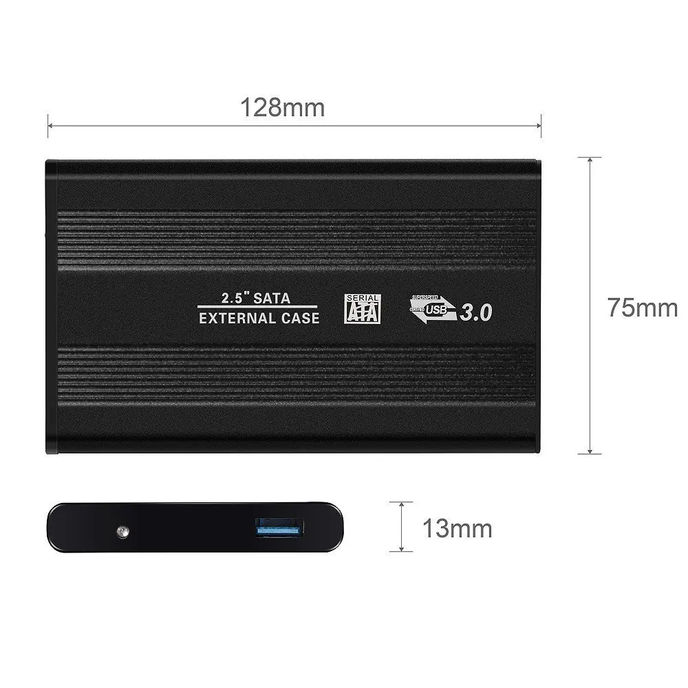 2 5 дюйма алюминиевый корпус SATA Caddy для USB 3 0 внешний Супер Скоростной HDD SSD коробка