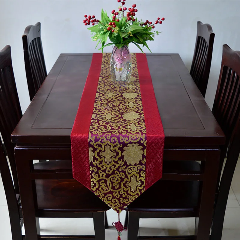 Красная скатерть в китайском стиле роскошное атласное свадебное украшение