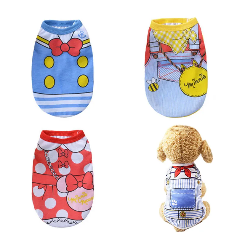 Cute Pet Dog Clothes Vest Spring Summer Cartoon Cat T-shirt Soft For Small Medium Pets Puppy Clothing Shirt Casual Vests | Дом и сад