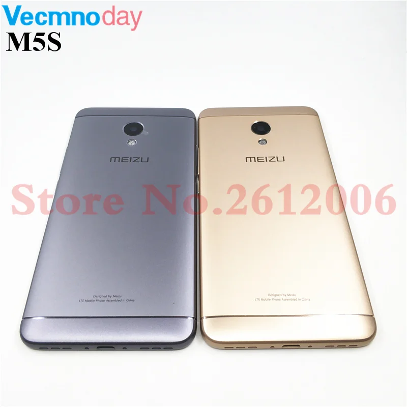 Корпус для Meizu M5S M612H M612M, металлическая задняя крышка для батареи, запасные части для мобильного телефона, чехол с кнопками, объектив камеры