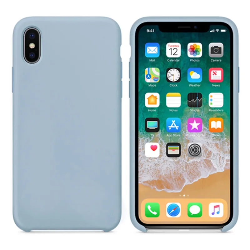 34 Blue Ash Официальный силиконовый чехол для iPhone 7 8 Plus чехол для телефона для iPhone 11 Pro X XR XS MAX чехол s для iPhone 6 S 6 S Чехол без логотипа - Цвет: 34 Blue Ash