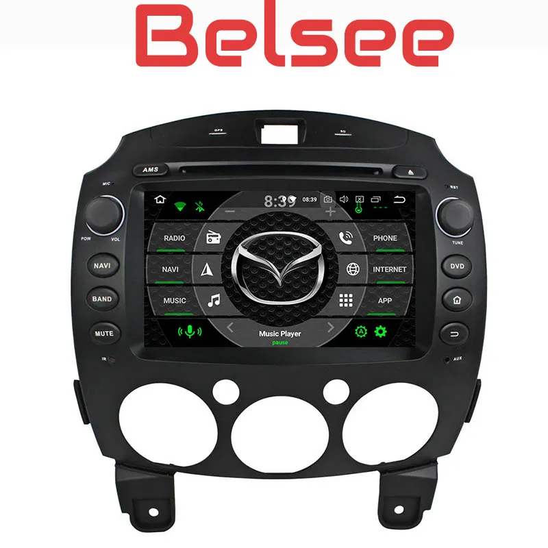 Belsee для Mazda 2 2007-2012 Стерео Android 8 0 радио 4 ГБ Core gps головное устройство Авторадио