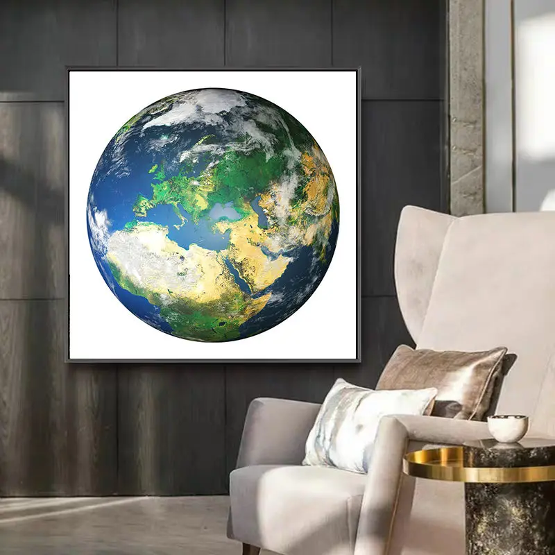 Реалист земли семь континентов фотография домашний Декор стены искусства