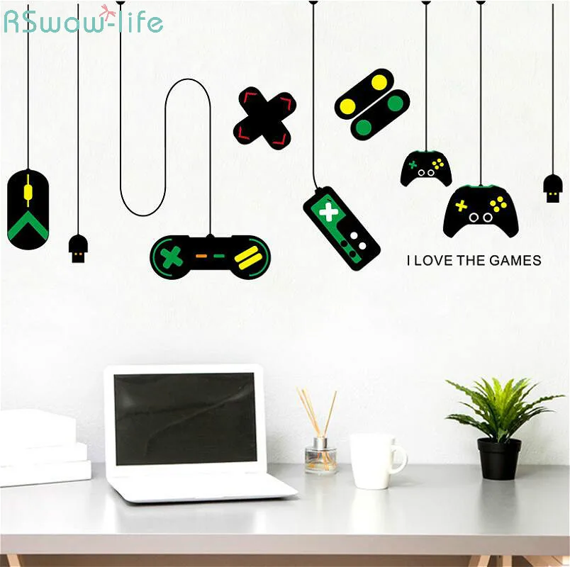 

2PCS DIY GamePad Bedroom Decoration Chandelier Wall Paste Computer Background Paste Home Decoration Accessories For Living Room