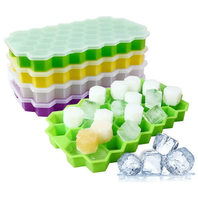 Гибкие 37 лотков для льда со съемной крышкой устойчивой к протеканию без БФА