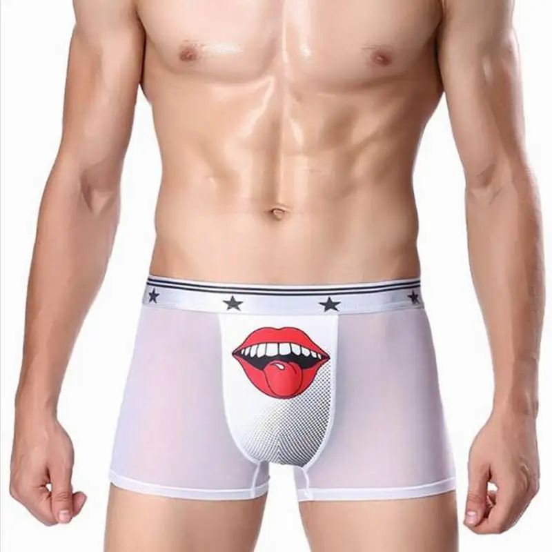 Мужские сексуальные шелковые Дышащие Боксеры Горячая Распродажа нижнее белье со